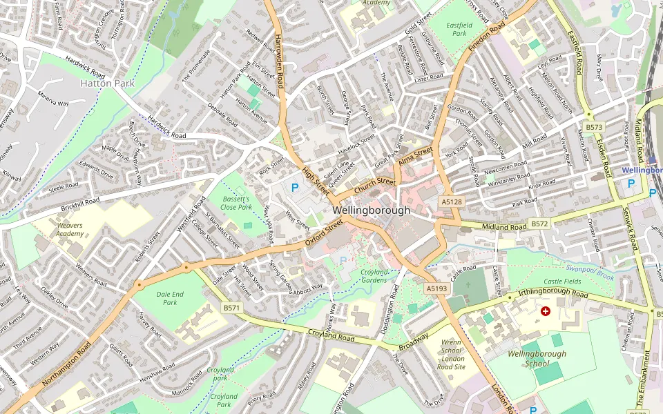 Map showing 1 High Street: Wellingborough, NN8 4HR